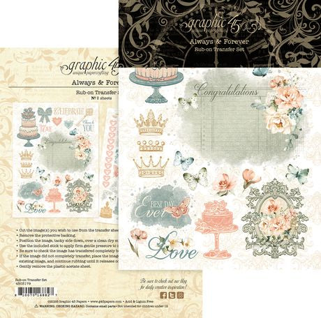 Graphic 45 Always & Forever Rub-On Transfer Set